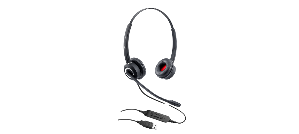 simple duo headset with quick USB disconnect