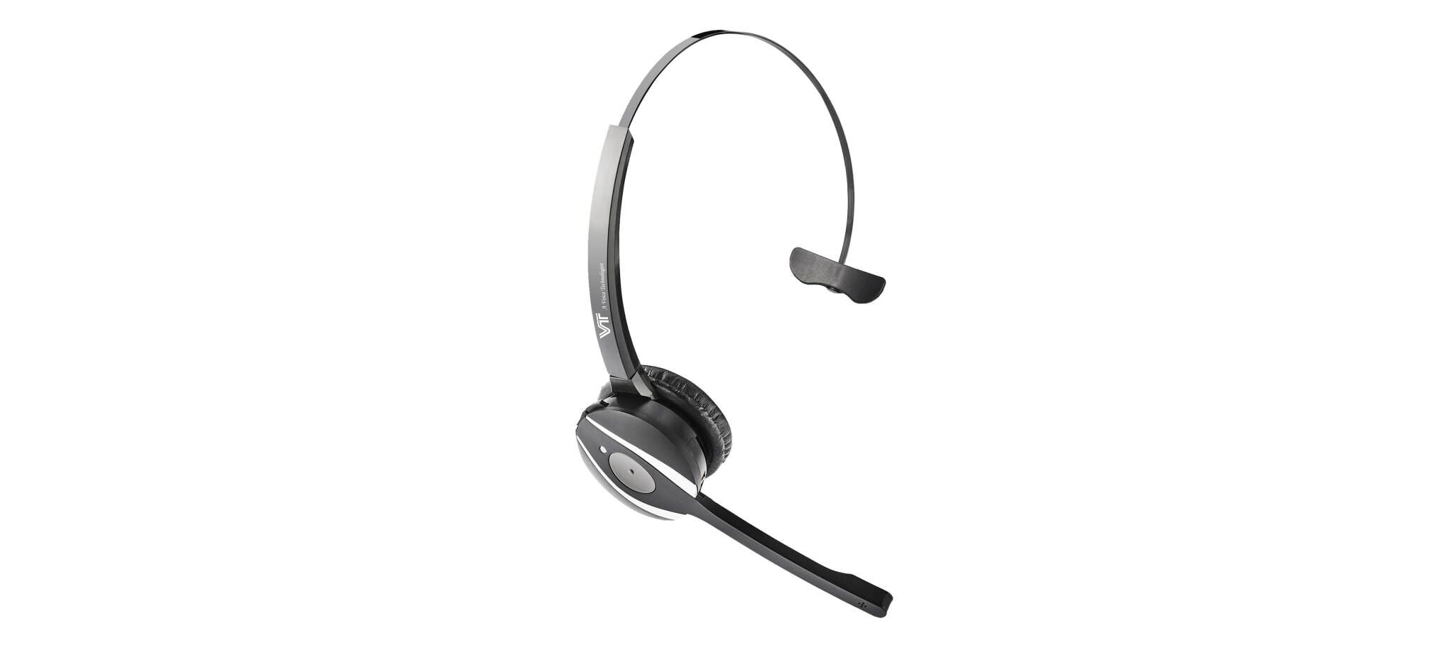 monaural headset that connects via a dongle